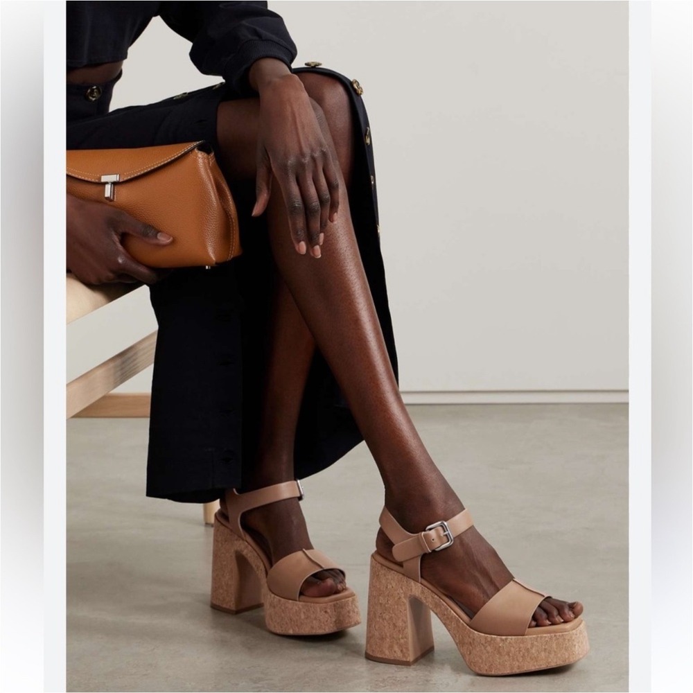 Stella McCartney Skyla Platform Sandals VEGEA Vegan‎ Cork Heel 38.5 9.5 NIB